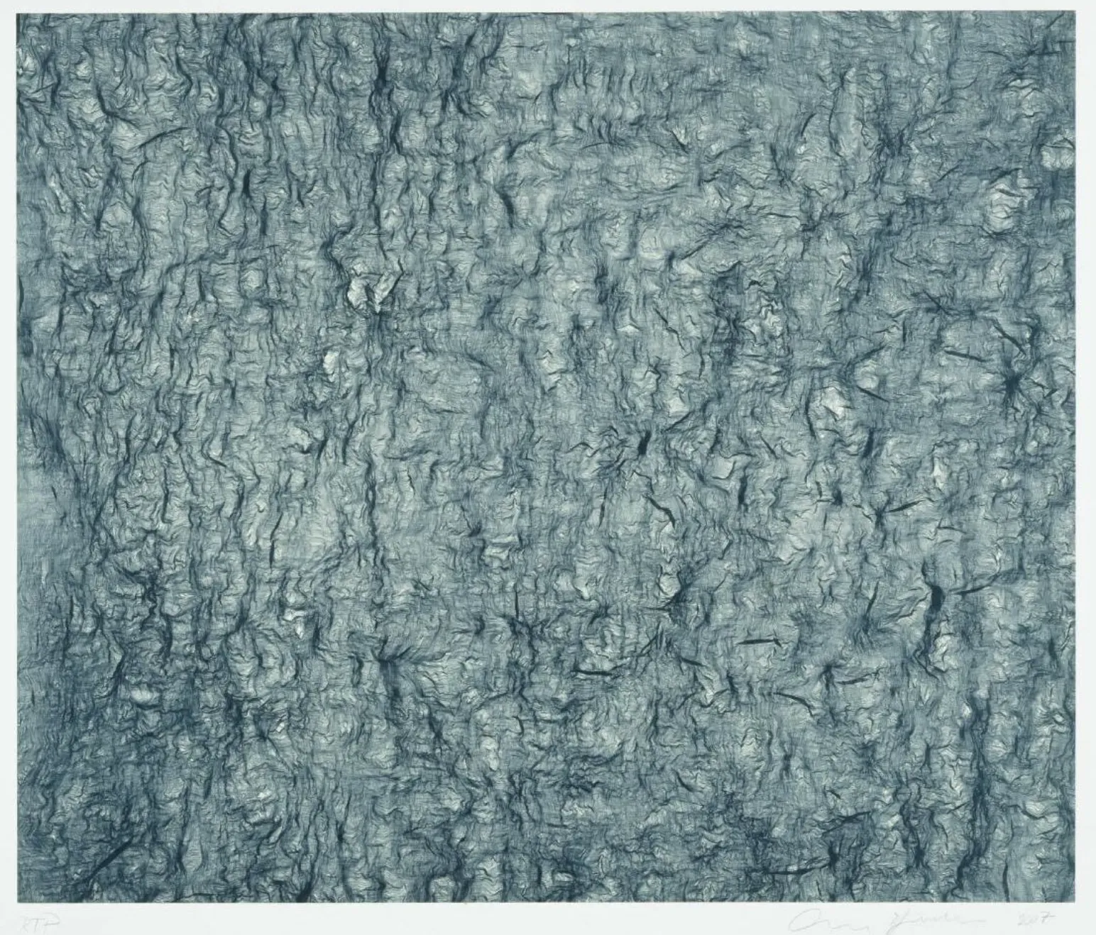 Ann Hamilton, 'gauge (blue)', 2007. 2-color lithograph and screenprint.