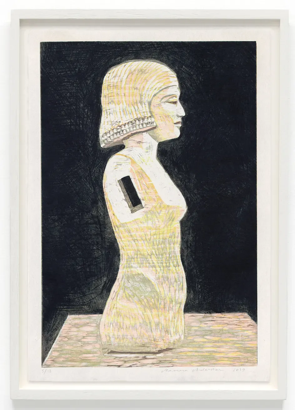 Mamma Andersson, Hålrum', 2019. Etching.