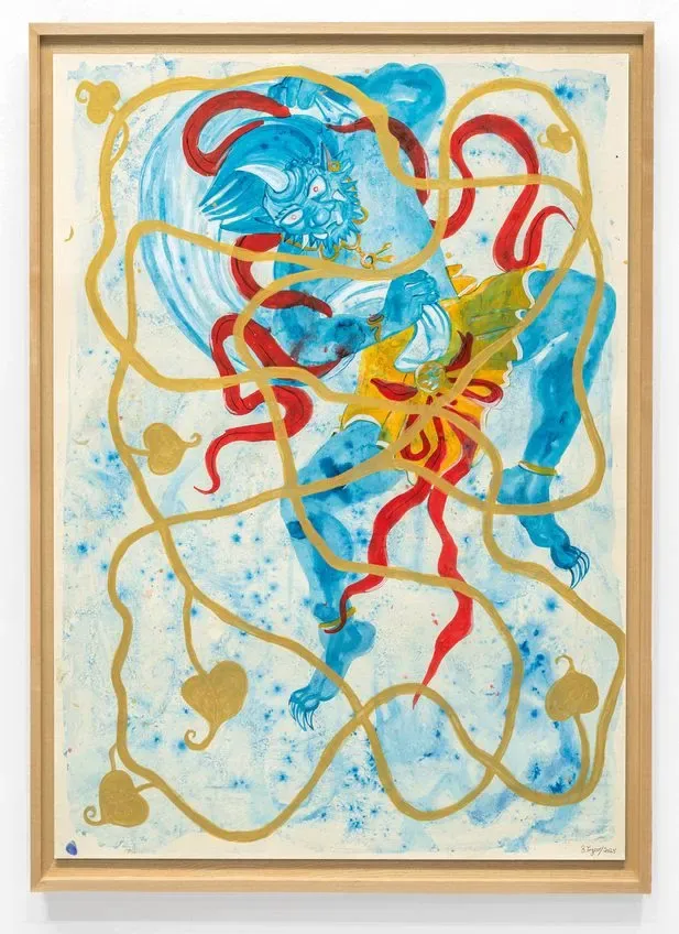 Barthélémy Toguo, 'Beauty of Nature VIII,' 2025, Acrylic and ink on washi paper.