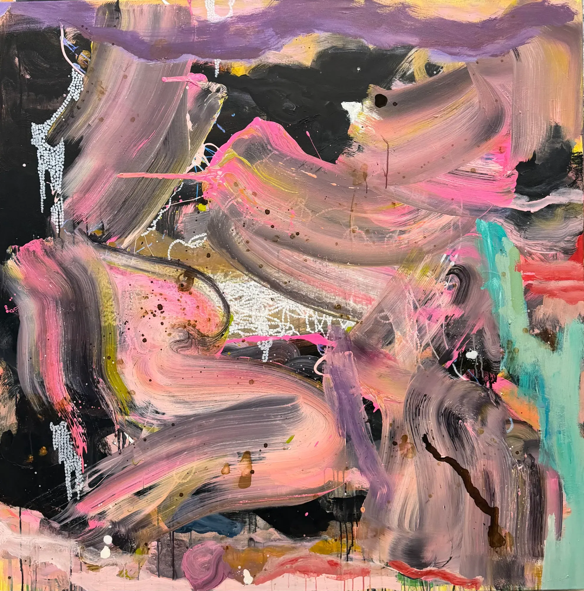 Marielle Plaisir, 'The Fall of Icarus (Landscape I),' 2026. Mixed media on canvas.