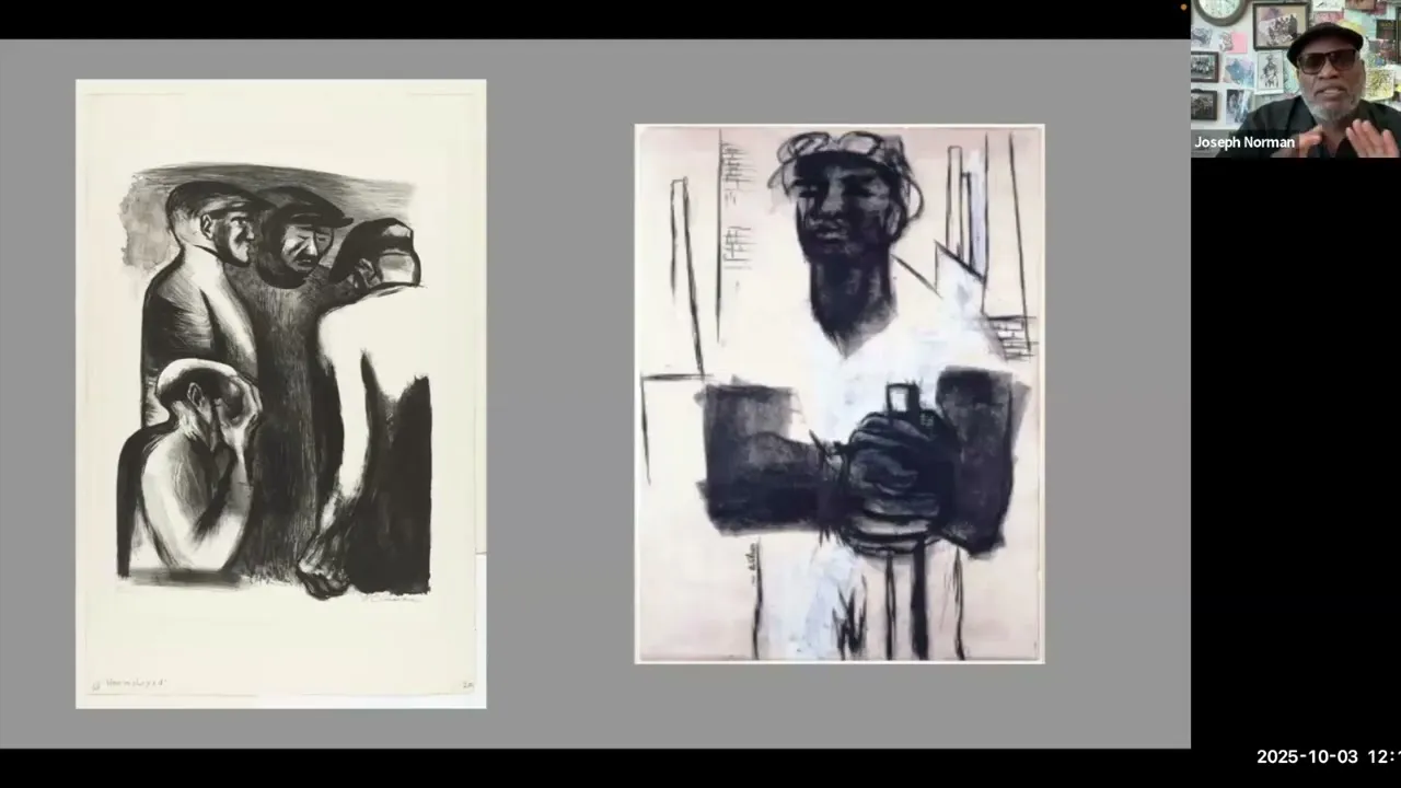 Title frame from the recording of “Witnessing Humanity: The Drawings and Prints of John Wilson”